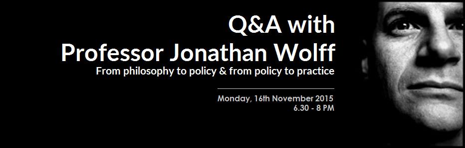 Policy discussion and debate with Professor Jonathan Wolff | November 2015